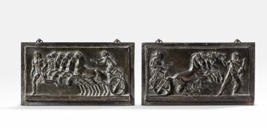 View full screen - View 1 of Lot 163. A pair of Quadrigas | Paire de quadriges.