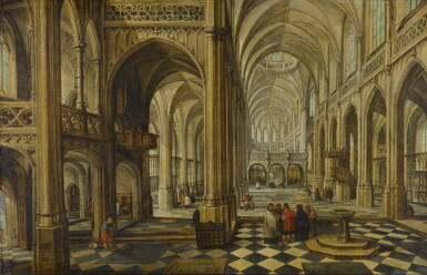 View full screen - View 1 of Lot 132. An imaginary view of the interior of the Cathedral of our Lady, Antwerp.