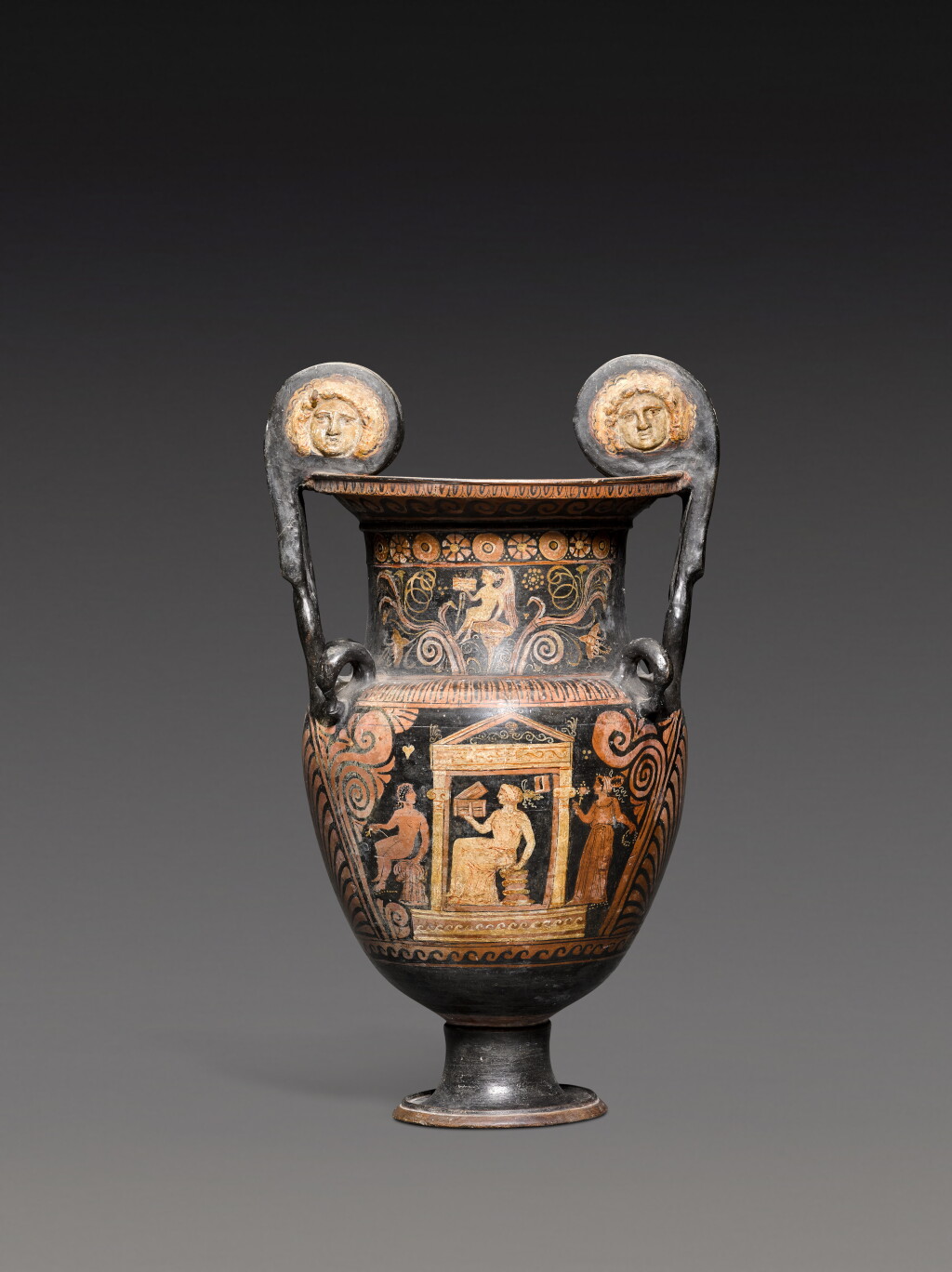 View full screen - View 1 of Lot 302. An Apulian Red-Figure Volute Krater, circa 4th Century B.C..