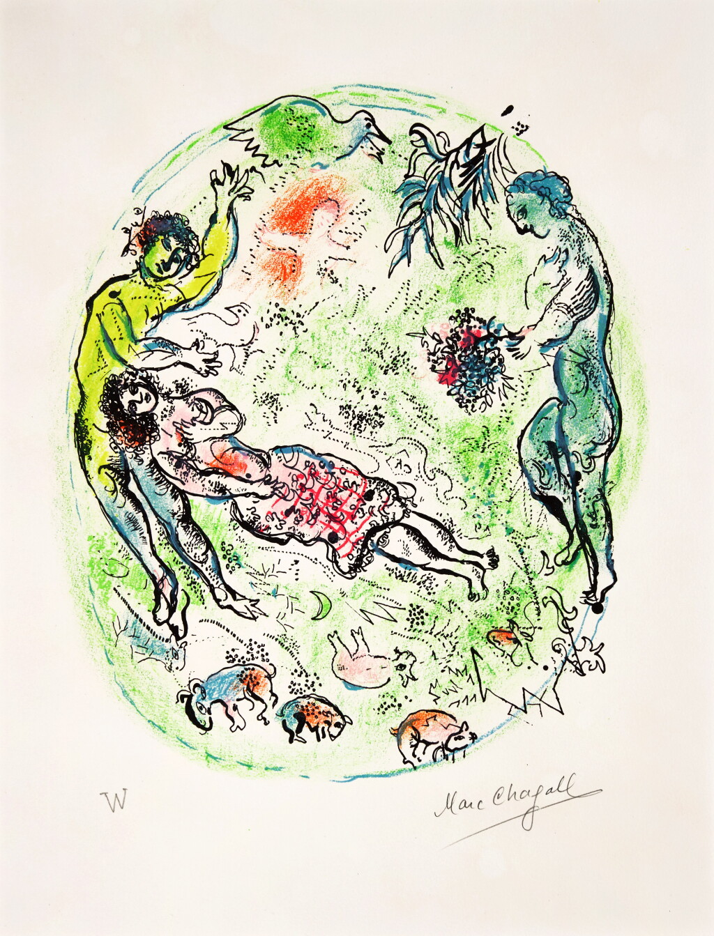 View full screen - View 1 of Lot 59. MARC CHAGALL | ET TU NOUAIS DE TON TENDRE COL D’ENIVRANTES GUIRLANDES (M. 534; C. BKS. 72).