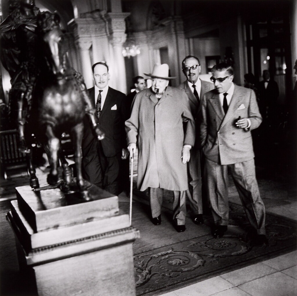 View full screen - View 1 of Lot 119. Winston Churchill and Aristotle Onassis at Hôtel de Paris, Monte Carlo, 1961.