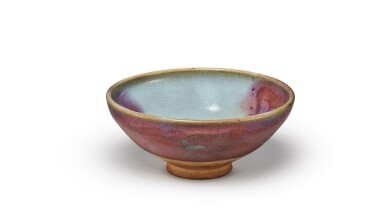 View full screen - View 1 of Lot 161. A purple-splashed 'Jun' bowl, Yuan dynasty | 元 鈞窰天藍釉紫斑盌.