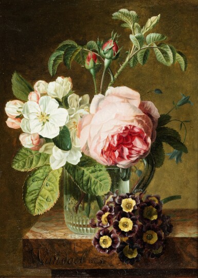 View full screen - View 1 of Lot 110. Still life with a vase of flowers | Nature morte au vase de fleurs.
