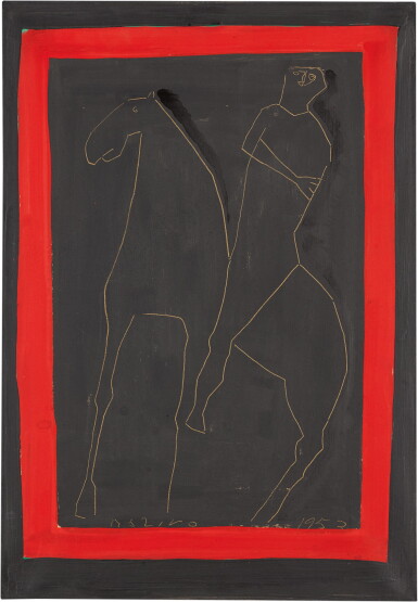 View full screen - View 1 of Lot 362. MARINO MARINI | UOMO E CAVALLO (MAN AND HORSE).