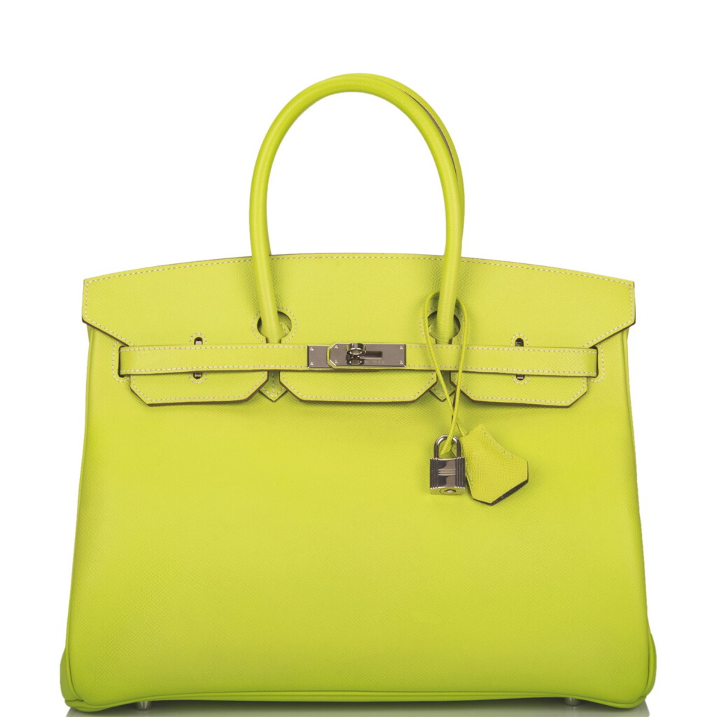 View full screen - View 1 of Lot 31. Hermès Bi-color Kiwi and Lichen "Candy" Birkin 35cm of Epsom Leather with Palladium Hardware.