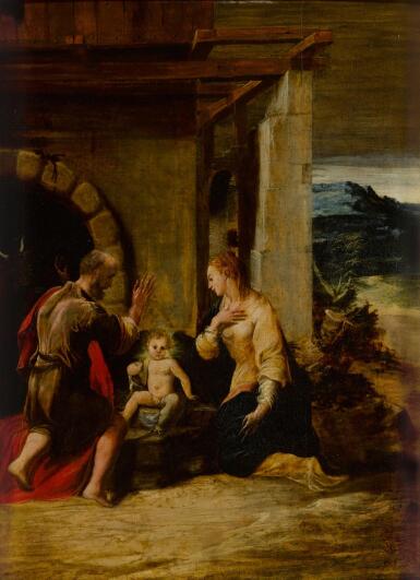 View full screen - View 1 of Lot 18. The Holy Family in a landscape.
