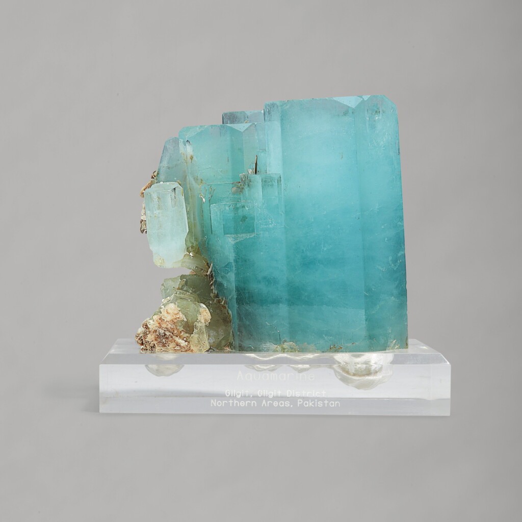 View full screen - View 1 of Lot 154. A Fine Aquamarine on Matrix.