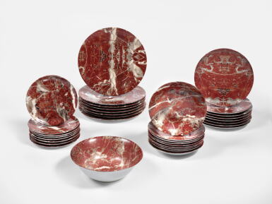 View full screen - View 1 of Lot 758. Thirty-Four Piece "Finto Marmo" Dinner Service.