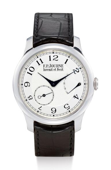 View full screen - View 1 of Lot 8030. F.P. JOURNE | CHRONOMÈTRE SOUVERAIN, A PLATINUM WRISTWATCH WITH POWER RESERVE INDICATION, CIRCA 2006.