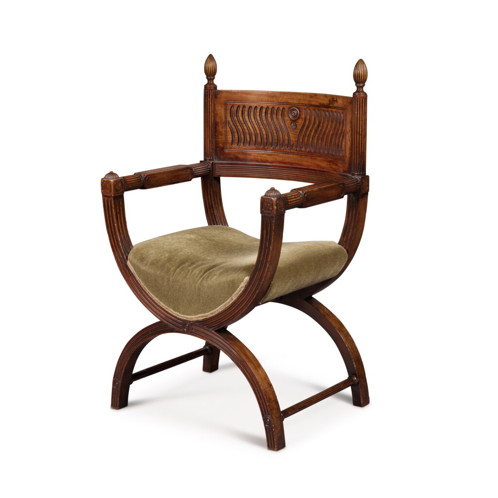 View full screen - View 1 of Lot 1994. A Victorian Mahogany Curule Chair After a Design by Thomas Hope, Circa 1850.