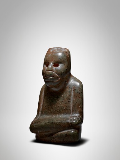 View full screen - View 1 of Lot 18. Olmec Stone Seated Figure, Middle Preclassic, circa 900-600 BC.