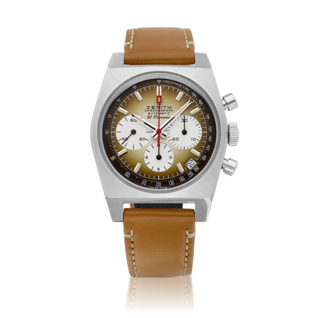 View full screen - View 1 of Lot 8678. Chronomaster A385 Revival, Reference 03.A384.400/385.C855 | A stainless steel chronograph wristwatch with date, Circa 2021 | 真力時 | Chronomaster A385 Revival, 型號03.A384.400/385.C855 | 精鋼計時腕錶,備日期顯示,約2021年製.