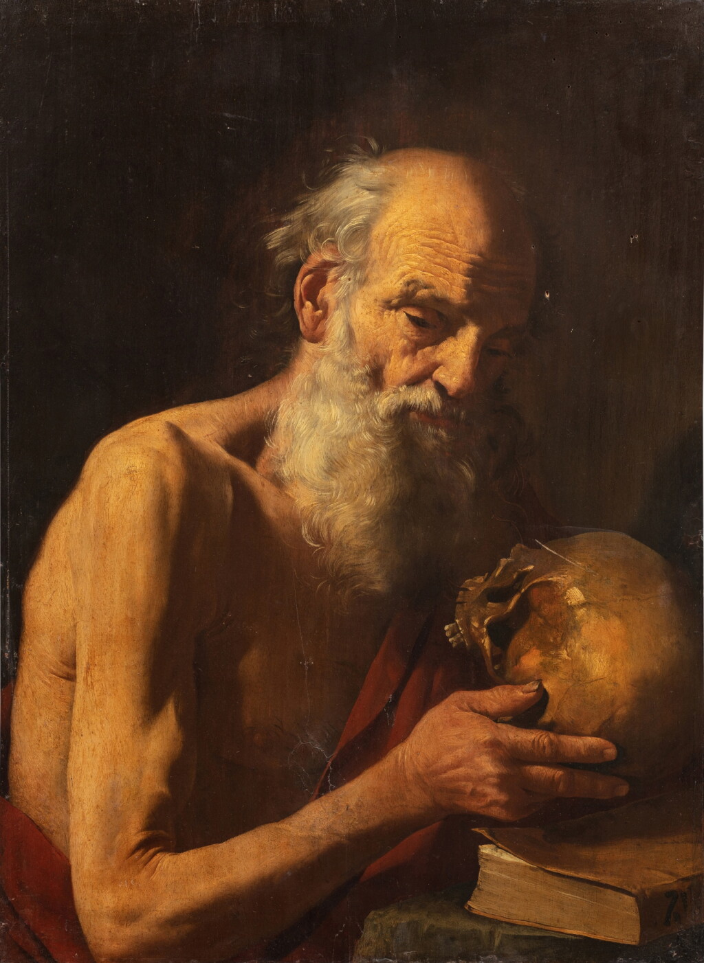 View full screen - View 1 of Lot 181. Saint Jerome contemplating a skull.