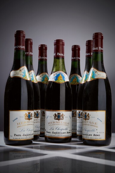 View full screen - View 1 of Lot 128. Hermitage, La Chapelle 1990 Paul Jaboulet Aîné (10 BT).
