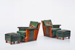 Pair of Armchairs and Ottomans