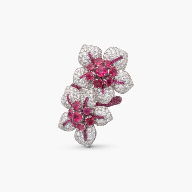 View full screen - View 1 of Lot 900. Ruby and Diamond Ring.