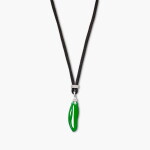 Carved Jadeite and Diamond Necklace | 天然「緬甸」翡翠「福椒」配 鑽石 項鏈