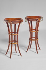 A Pair of Directoire Mahogany, Citronnier and Ebony Inlaid Athéniennes attributed to Papst, Circa 1795