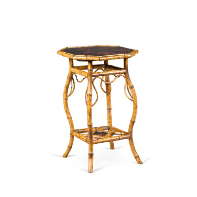 View full screen - View 1 of Lot 755. A Victorian lacquer and bamboo occasional table, late 19th century.