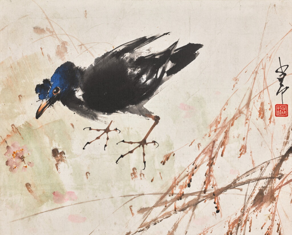 View full screen - View 1 of Lot 47. ZHAO SHAO'ANG (1905-1998), BIRD | 趙少昂(1905-1998年)《花鳥圖》 設色紙本 立軸.