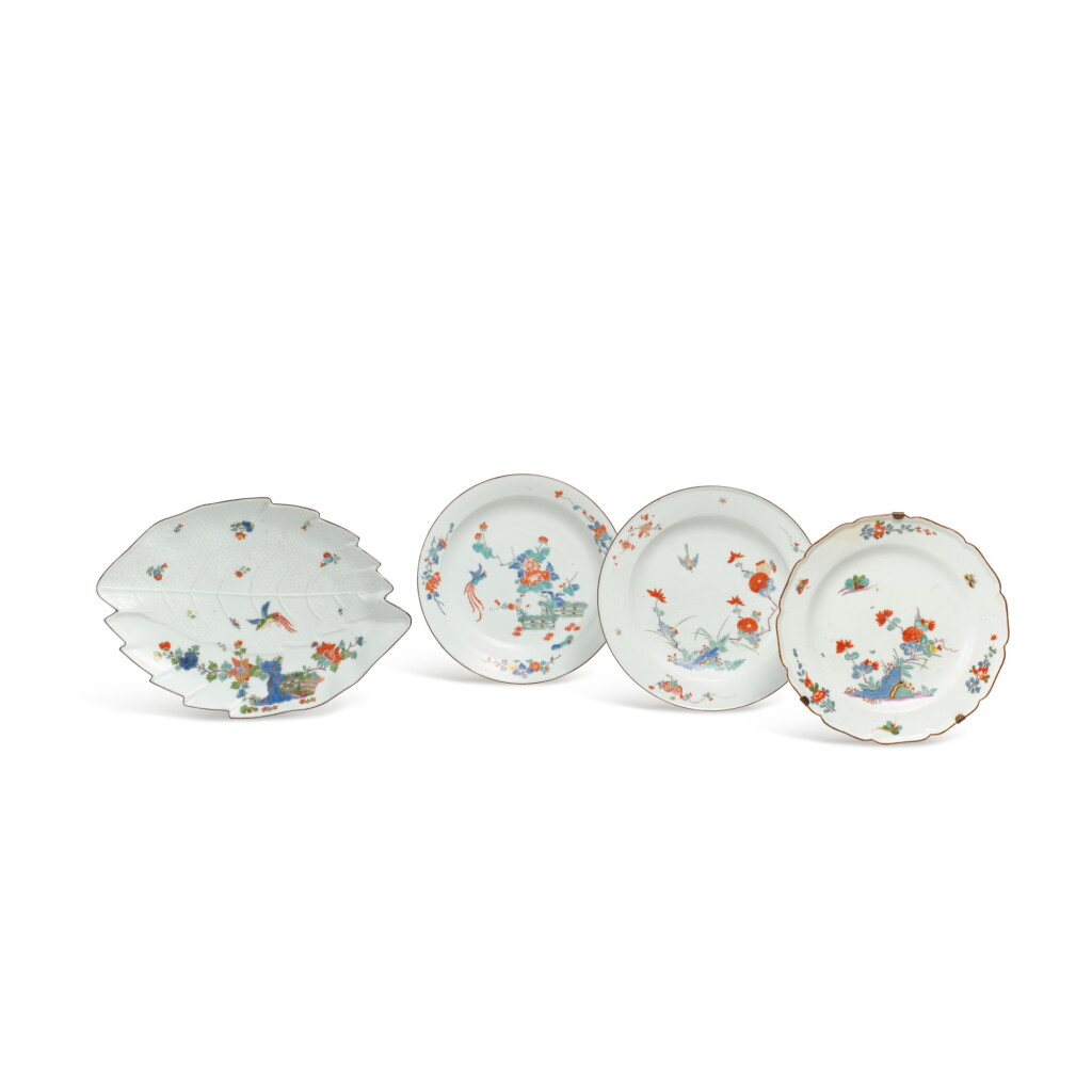 View full screen - View 1 of Lot 575. Four Meissen porcelain Kakiemon plates and dishes, circa 1728-35.