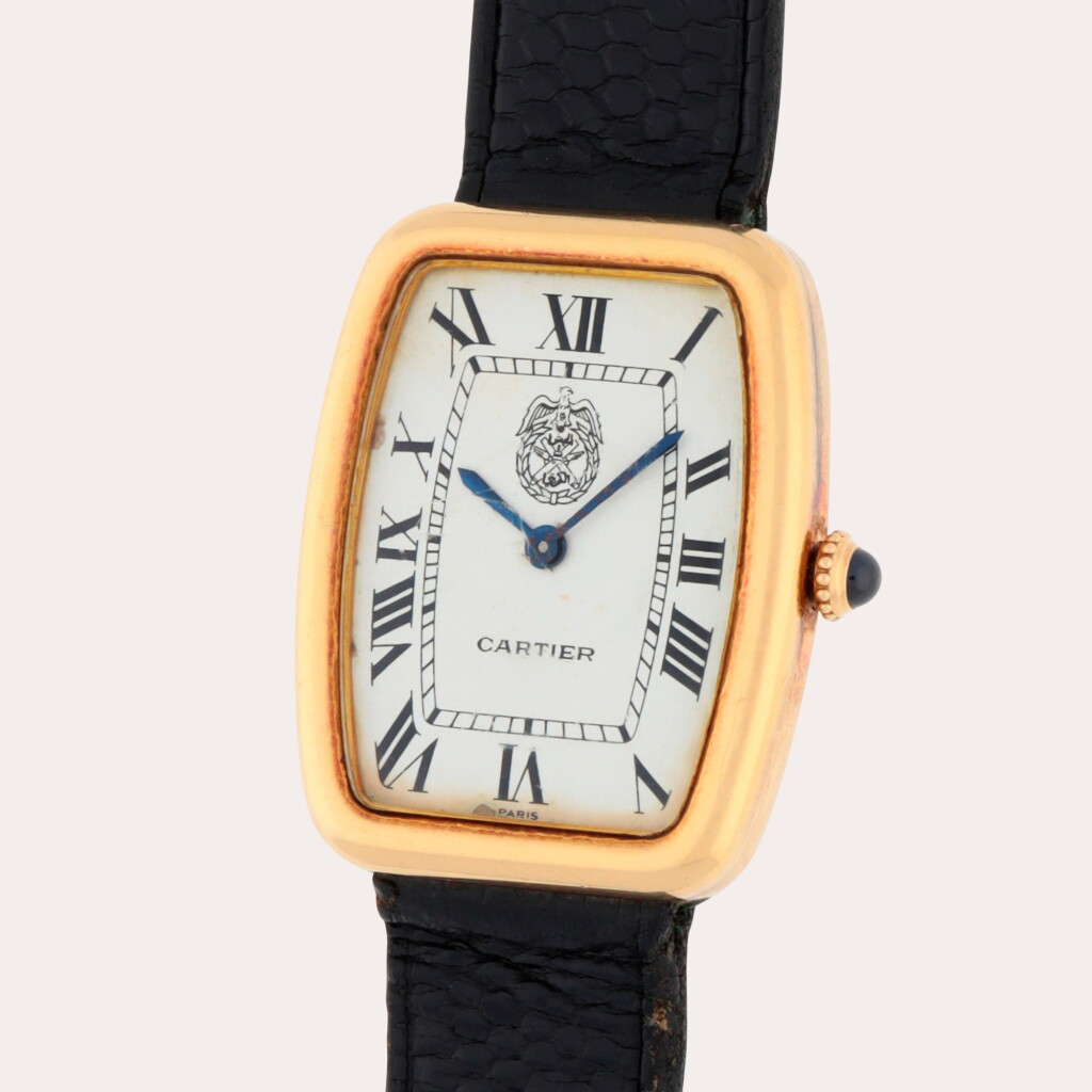 View full screen - View 1 of Lot 244. Fabergé, Reference 78101 | A yellow gold wristwatch made for the Kuwait Military Armed Forces | Circa 1971.