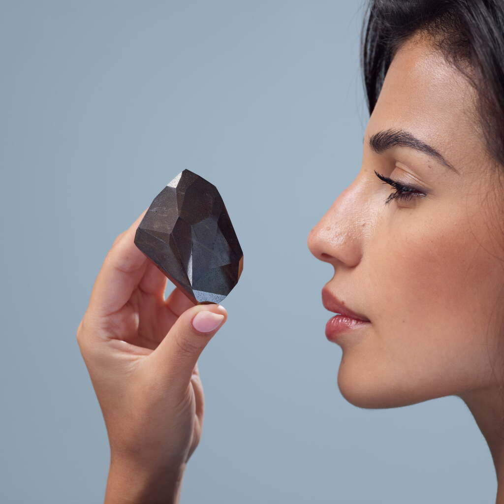 View full screen - View 1 of Lot 1. 'The Enigma' - a 555.55 carat Fancy Black Diamond .
