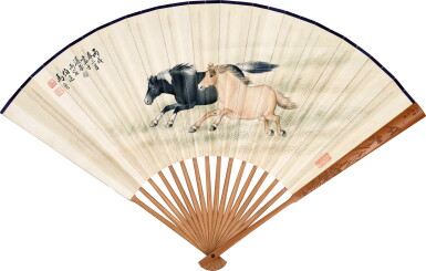 View full screen - View 1 of Lot 3011. 馬晉 Ma Jin | 草原雙駿 Galloping Horses.
