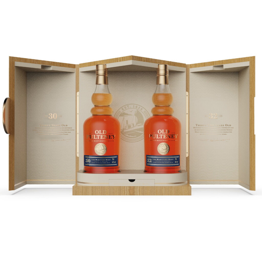 View full screen - View 1 of Lot 17. Old Pulteney 32 and 30 Year Old Twin Decanters (2 BT70).
