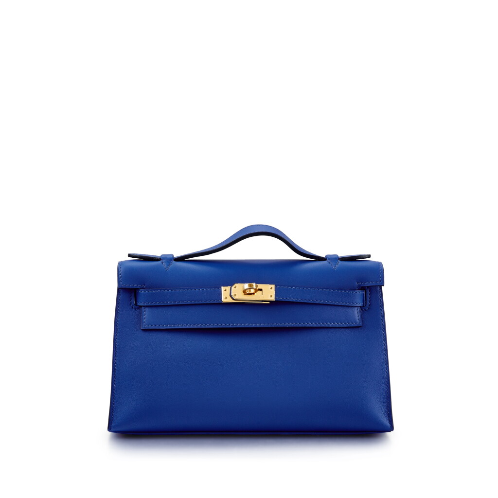 View full screen - View 1 of Lot 1104. Bleu France Swift Kelly Pochette Gold Hardware, 2022 .
