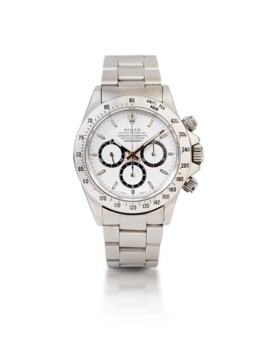 View full screen - View 1 of Lot 19. 'Inverted 6 Zenith' Daytona, Ref. 16520 Chronographe bracelet en acier Stainless steel chronograph wristwatch with bracelet Vers 1990| Circa 1990.