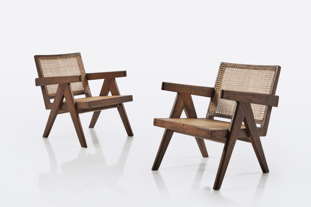 View full screen - View 1 of Lot 13. Pierre Jeanneret, Pair of "Easy" Armchairs.