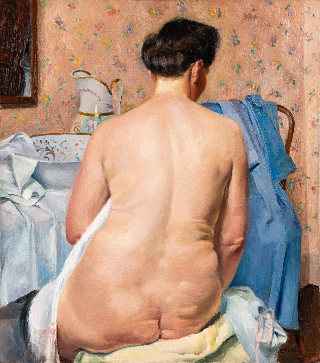 View full screen - View 1 of Lot 38. A female nude from the back | Nu féminin vu de dos.