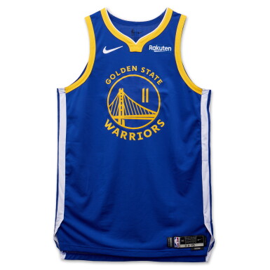 View full screen - View 1 of Lot 110. Klay Thompson Golden State Warriors 2023-2024 Game Worn Icon Edition Jersey.
