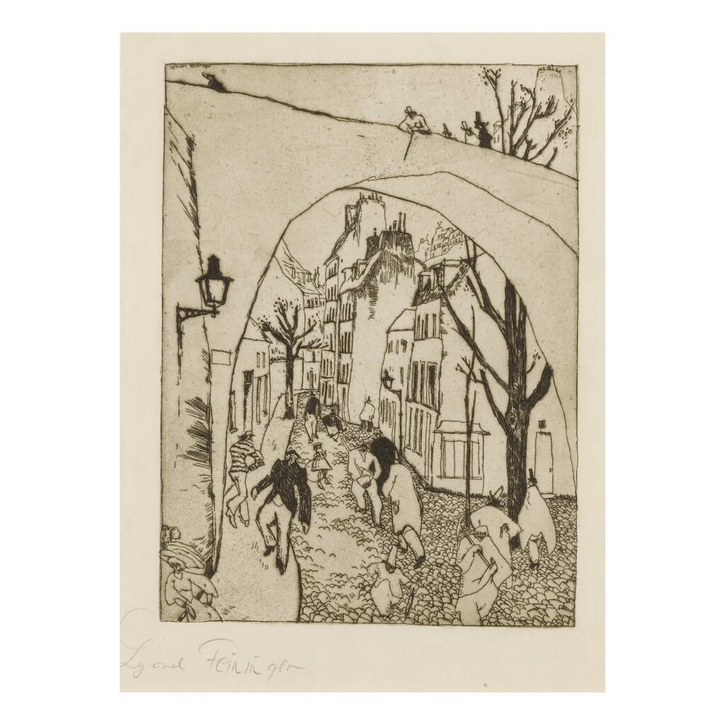 View full screen - View 1 of Lot 104. LYONEL FEININGER | DIE GRÜNE BRÜCKE (THE GREEN BRIDGE) (PRASSE E22).