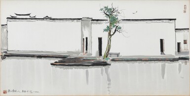 View full screen - View 1 of Lot 6228. Wu Guanzhong 吳冠中 | Two Swallows 燕子尋故人.