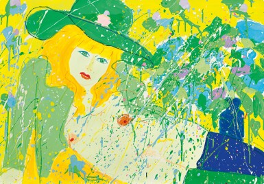 View full screen - View 1 of Lot 709. Walasse Ting 丁雄泉 | Kiss me, Kiss me 吻我,吻我.