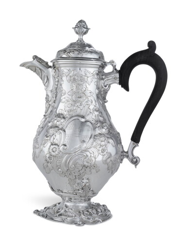 View full screen - View 1 of Lot 176. A George II Silver Coffee Pot, Phillips Garden, London, 1756.