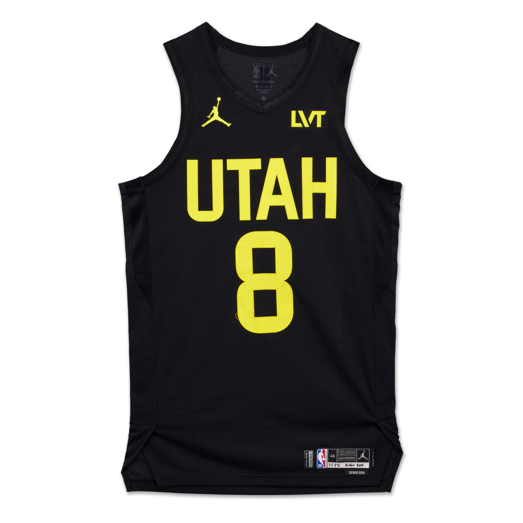 View full screen - View 1 of Lot 140. Patty Mills Utah Jazz 2024-2025 Emirates NBA Cup Game Issued Statement Edition Jersey.