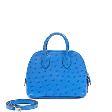 View full screen - View 1 of Lot 697. Bleu Royal Ostrich Mini Bolide Palladium Hardware, 2019.