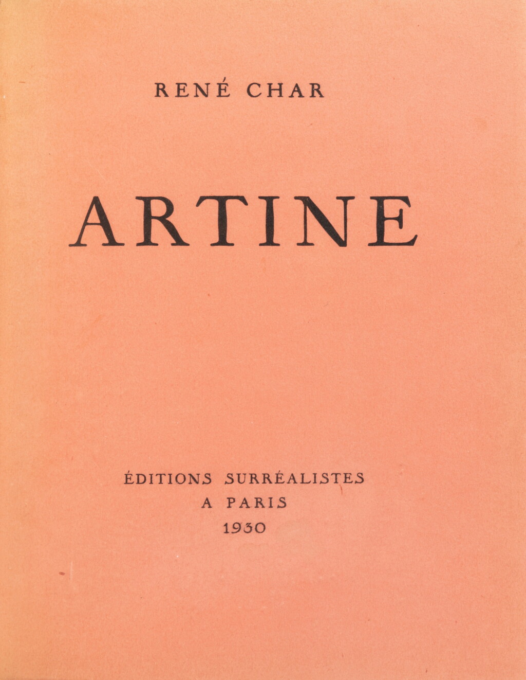 View full screen - View 1 of Lot 69. Artine. Éditions surréalistes, 1930. Édition originale. Exemplaire signé. Reliure de Alain Lobstein. .