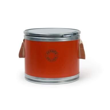 View full screen - View 1 of Lot 57. Orange Recycled Cardboard, Metal, Canvas and Bridle Leather Saddle Storage Box, 2020.