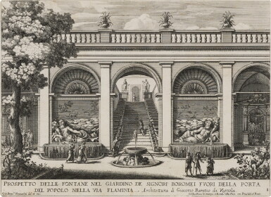 View full screen - View 1 of Lot 88. Twenty-three plates from four books on fountains published by Giovanni Giacomo De Rossi (Italian, Rome 1627–1691), after Giovanni Francesco Venturini (active ca. 1650–1700) and Giovanni Battista Falda (1643–1678).