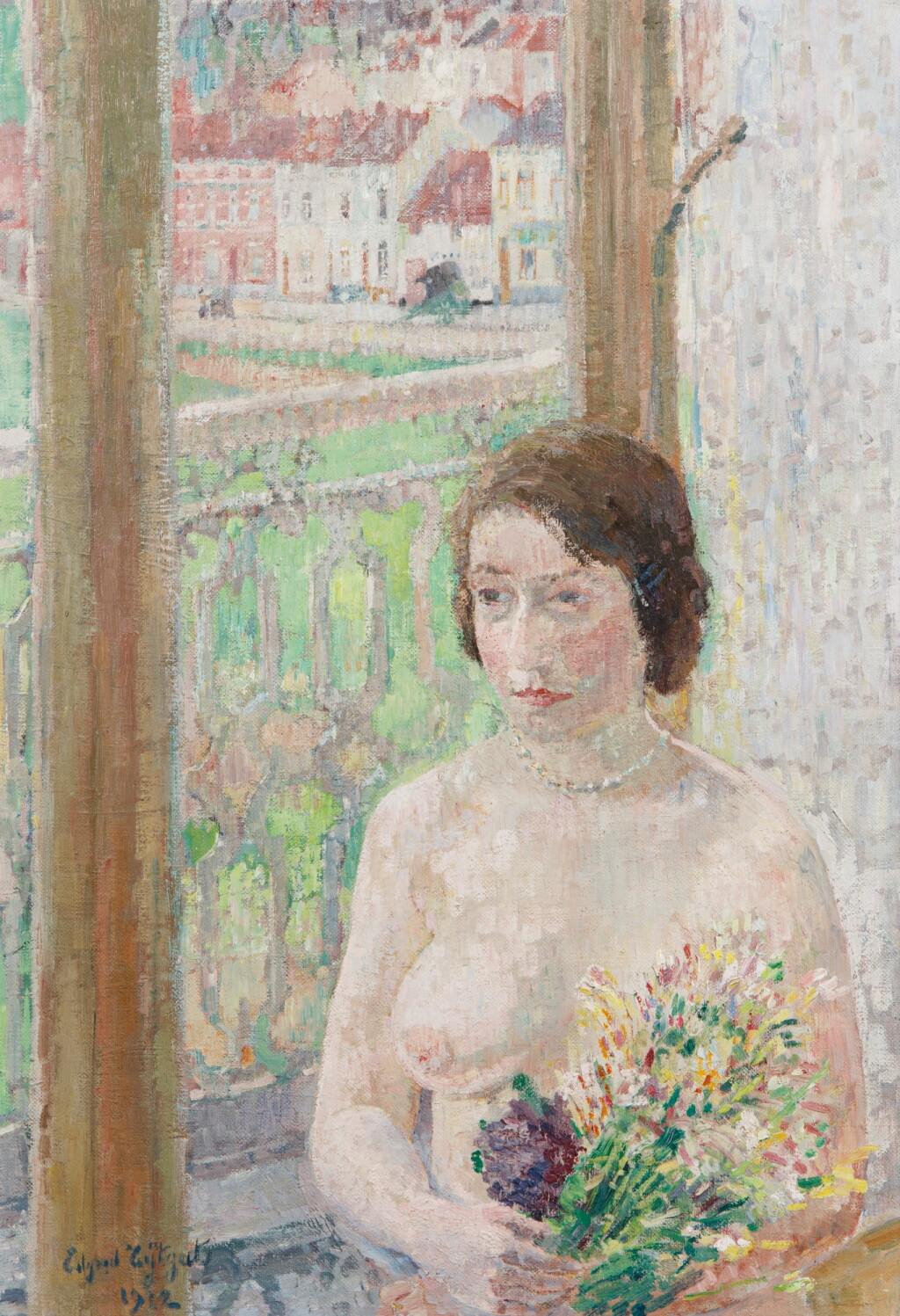 View full screen - View 1 of Lot 91. Jeune fille aux fleurs.