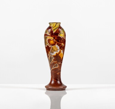 View full screen - View 1 of Lot 79. Orchidées Tropicales vase, circa 1900.