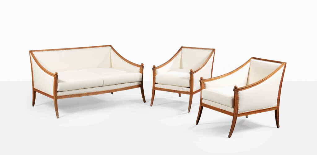 View full screen - View 1 of Lot 165. Sofa and two armchairs.