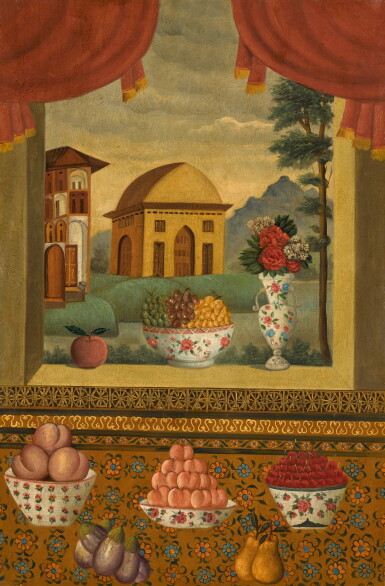 View full screen - View 1 of Lot 69. A Nourouz still life, Persia, Qajar, first half 19th century.
