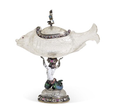 View full screen - View 1 of Lot 151. A rock-crystal cup and cover with jewelled silver-gilt mounts, Hermann Ratzersdorfer, Vienna, circa 1890.