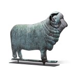 VERY FINE MOLDED SHEET COPPER AND ZING HORNED RAM WEATHERVANE, L.W. CUSHING & SONS (1865-1933),, WALTHAM, MASSACHUSETTS, CIRCA 1880