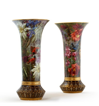View full screen - View 1 of Lot 15. A PAIR OF PARIS PORCELAIN VASES BY NARCISSE VIVIEN, LAST QUARTER OF THE 19TH CENTURY, CIRCA 1875-1880 | PAIRE DE VASES CORNETS EN PORCELAINE DE PARIS PAR NARCISSE VIVIEN, DERNIER QUART DU XIXE SIÈCLE, VERS 1875-1880.